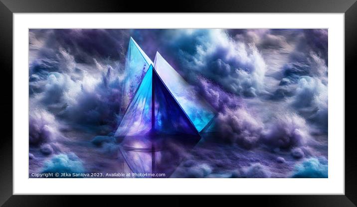 Cosmic pyramids Framed Mounted Print by Jitka Saniova