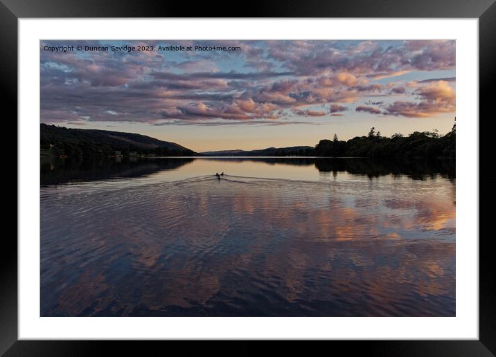 Sunset at Coniston in the lake district  Framed Mounted Print by Duncan Savidge