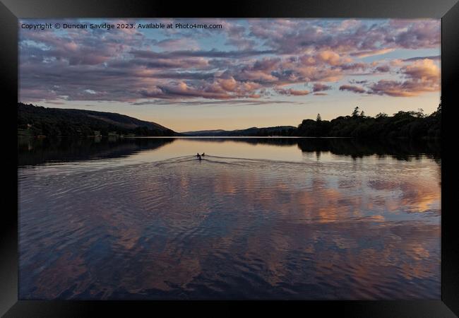 Sunset at Coniston in the lake district  Framed Print by Duncan Savidge