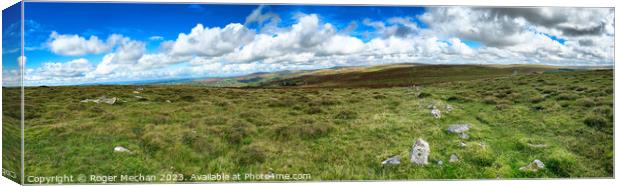 Panoramic View of Dartmoor's Southern Slopes Canvas Print by Roger Mechan