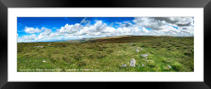 Panoramic View of Dartmoor's Southern Slopes Framed Mounted Print by Roger Mechan