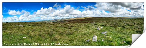 Panoramic View of Dartmoor's Southern Slopes Print by Roger Mechan