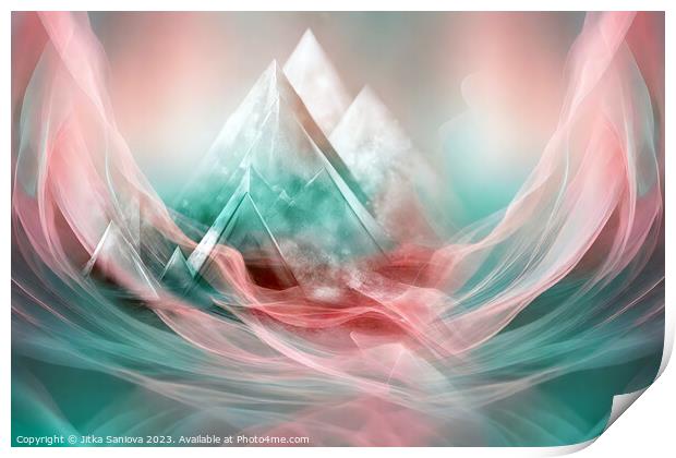Etheral pyramids Print by Jitka Saniova