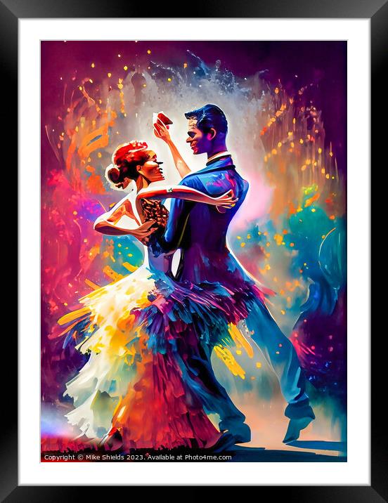 Tango Embrace in Technicolour Framed Mounted Print by Mike Shields