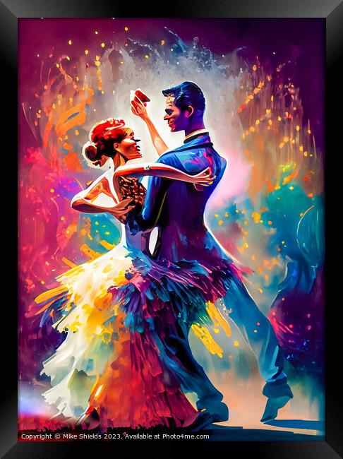 Tango Embrace in Technicolour Framed Print by Mike Shields