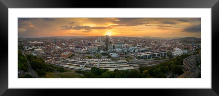 Sheffield City Sunset Framed Mounted Print by Apollo Aerial Photography