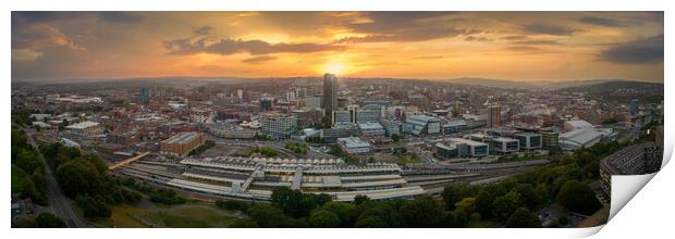 Sheffield City Sunset Print by Apollo Aerial Photography