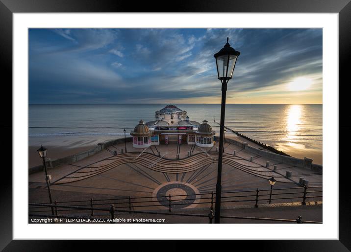 Outdoor Cromer pier sunrise 933 Framed Mounted Print by PHILIP CHALK