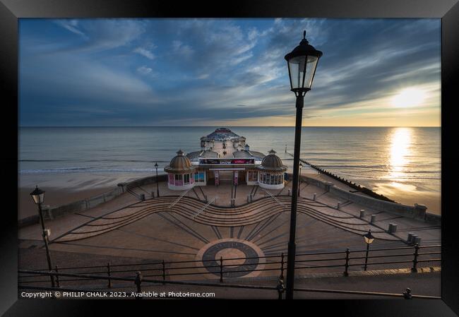 Outdoor Cromer pier sunrise 933 Framed Print by PHILIP CHALK