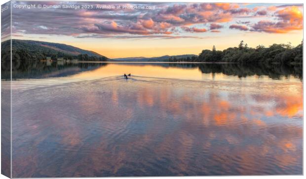 Vibrant sunset in the lake district Canvas Print by Duncan Savidge