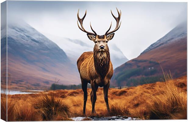 The Highland Stag  Canvas Print by CC Designs