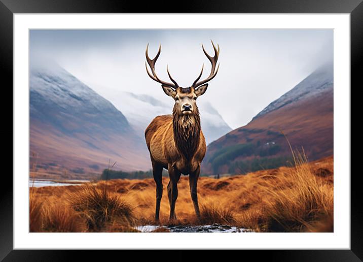 The Highland Stag  Framed Mounted Print by CC Designs