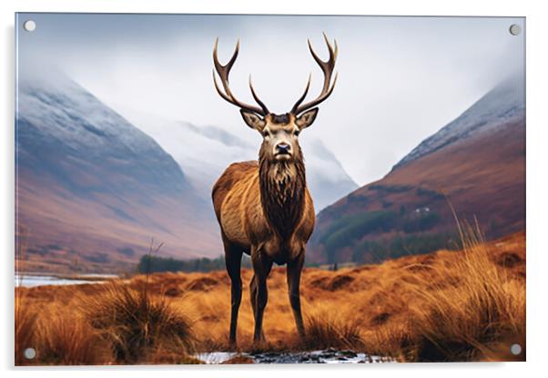 The Highland Stag  Acrylic by CC Designs