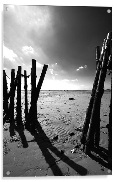 Mersea Island Beach Acrylic by Nigel Bangert