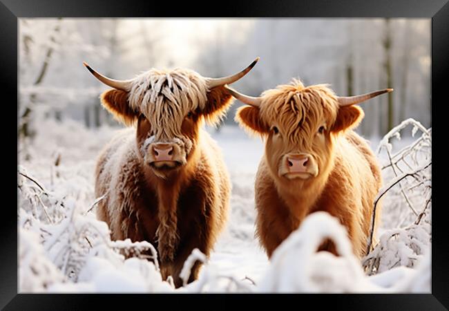 Scottish Highland Cattle  Framed Print by CC Designs