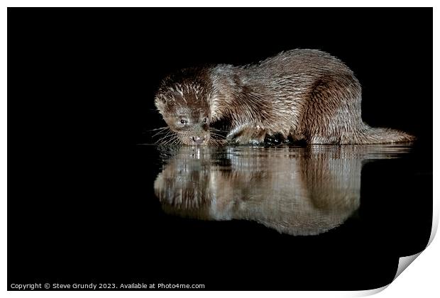 Otter Caught in the Act Print by Steve Grundy