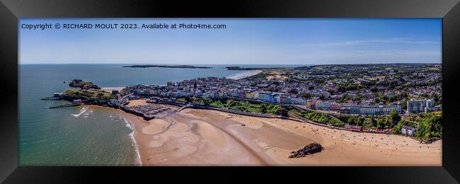 Seagulls Eye View of Tenby from the drone Framed Print by RICHARD MOULT
