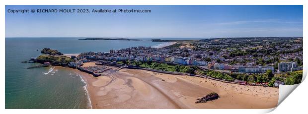Seagulls Eye View of Tenby from the drone Print by RICHARD MOULT