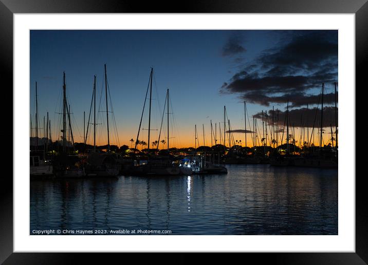 Sunset on the Harbour Framed Mounted Print by Chris Haynes