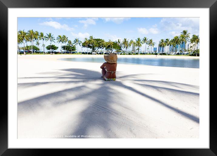 Lady in the Palm Shadow Framed Mounted Print by Chris Haynes