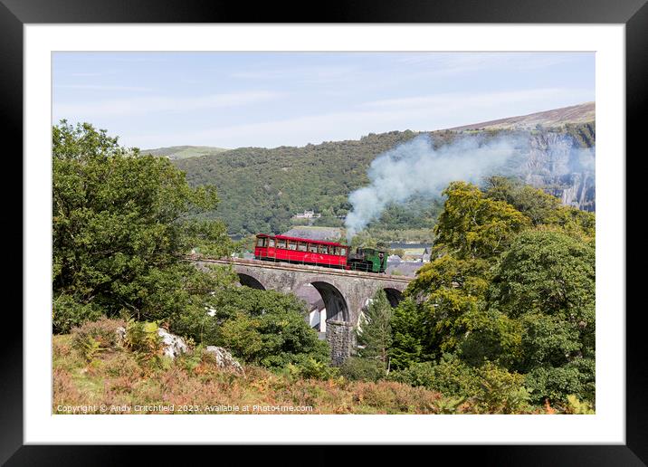 Steam Train on The Snowdon Mountain Railway leavin Framed Mounted Print by Andy Critchfield