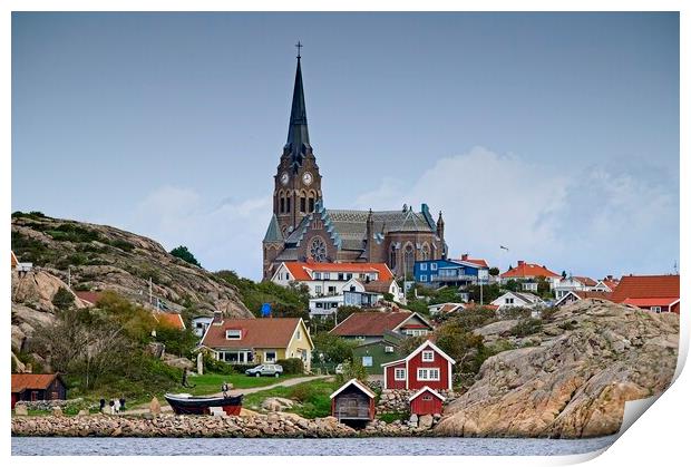 Lysekil Town and Church, Sweden Print by Martyn Arnold
