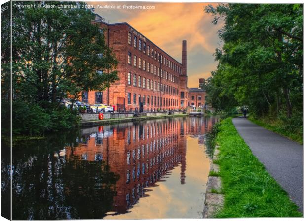 Castleton Mill in Leeds Canvas Print by Alison Chambers