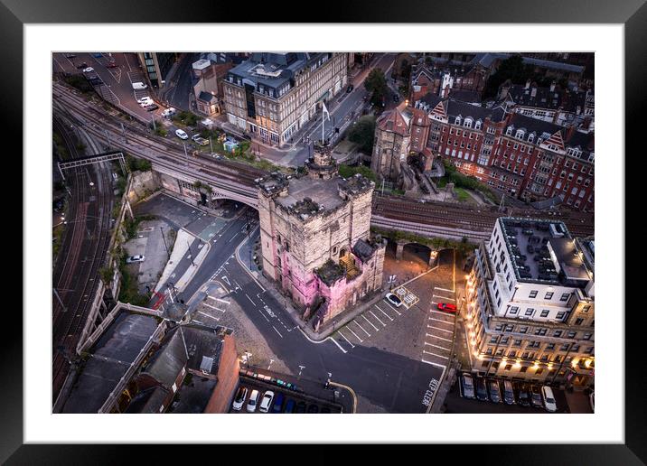 Newcastle Keep Framed Mounted Print by Apollo Aerial Photography
