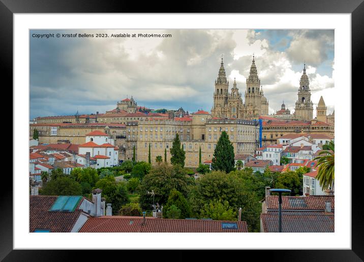 Skyline of Santiago de Compostela in Galicia, Spain Framed Mounted Print by Kristof Bellens