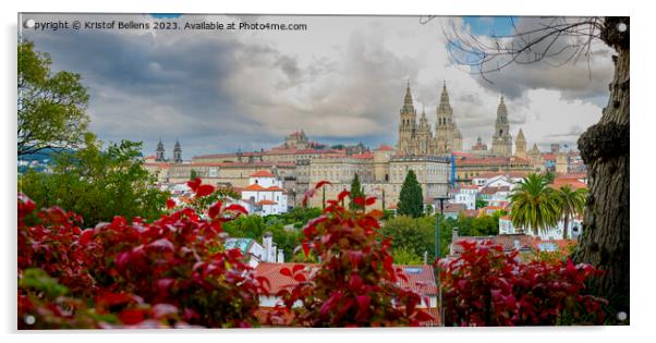 Panoramic Skyline of Santiago de Compostela in Galicia, Spain Acrylic by Kristof Bellens