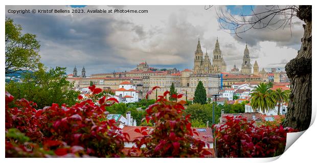 Panoramic Skyline of Santiago de Compostela in Galicia, Spain Print by Kristof Bellens