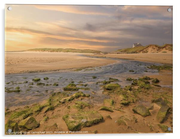 Coastal Serenity - Rhosneigr Beach Sunset Acrylic by Janet Carmichael