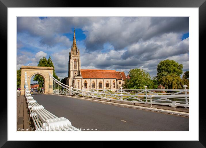 All Saints Church from Marlow Bridge England Framed Mounted Print by Stephen Young