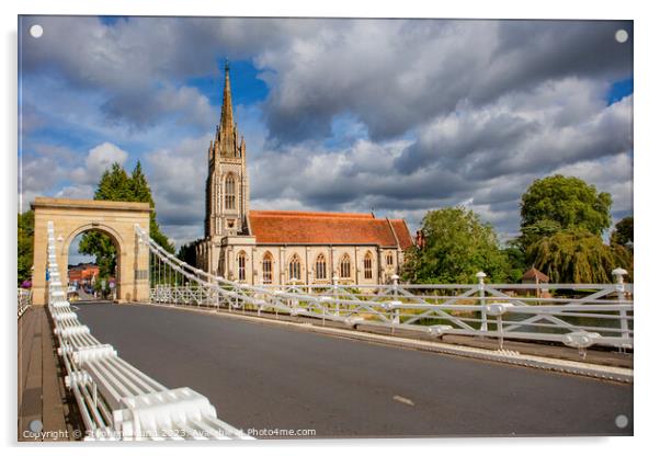 All Saints Church from Marlow Bridge England Acrylic by Stephen Young