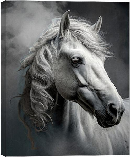 The White Stallion Canvas Print by Brian Tarr