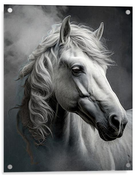 The White Stallion Acrylic by Brian Tarr