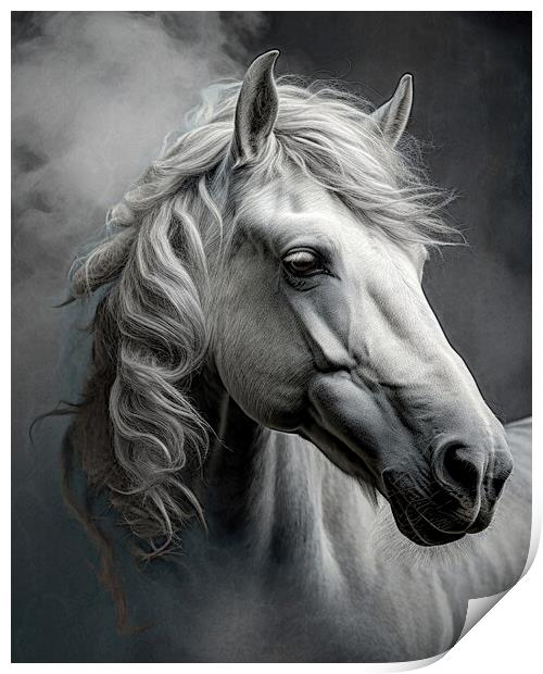 The White Stallion Print by Brian Tarr