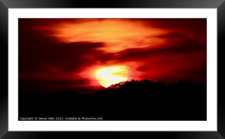 Sunset  Framed Mounted Print by James Allen