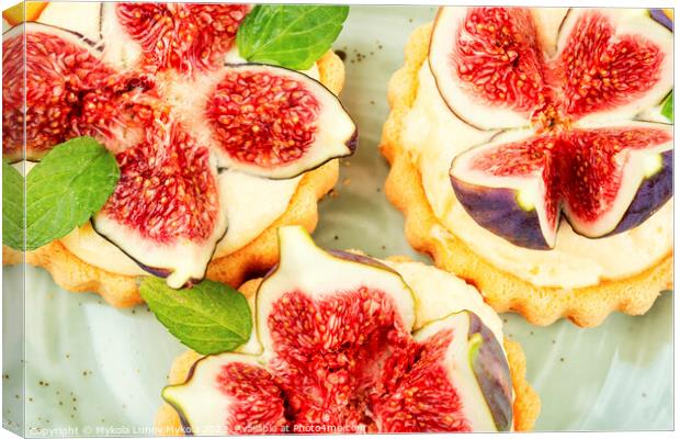 Delicious mini tartlet with figs. Canvas Print by Mykola Lunov Mykola