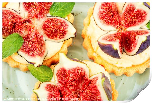 Delicious mini tartlet with figs. Print by Mykola Lunov Mykola