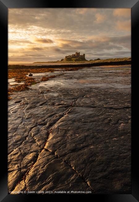 Bamburgh Castle Sunrise Framed Print by Gavin Liddle