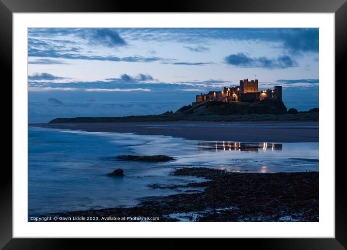 Pre-Dawn at Bamburgh Castle Framed Mounted Print by Gavin Liddle