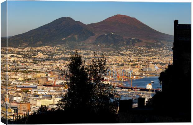 Mount Vesuvius Above Naples In Italy Canvas Print by Artur Bogacki