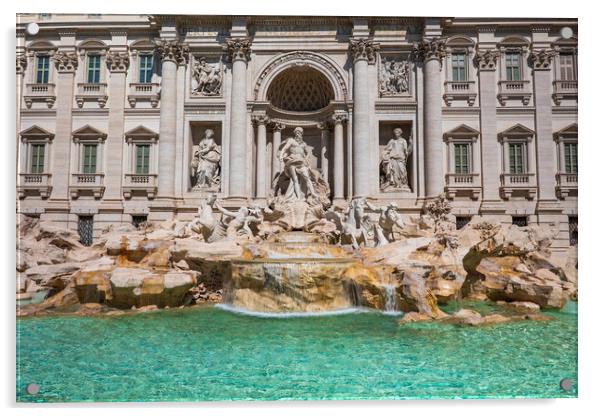 The Trevi Fountain In Rome Acrylic by Artur Bogacki