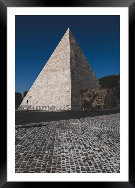 The Pyramid of Cestius In Rome Framed Mounted Print by Artur Bogacki