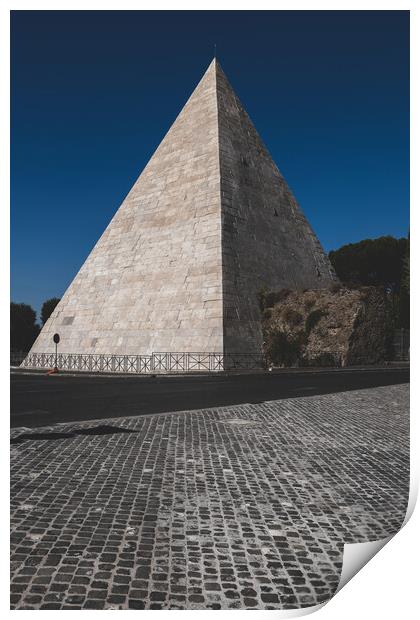 The Pyramid of Cestius In Rome Print by Artur Bogacki