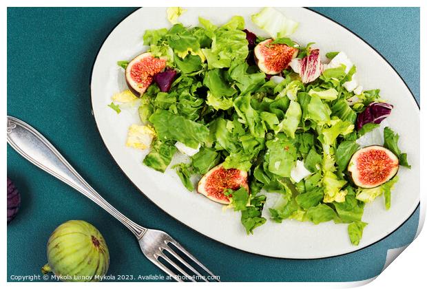 Delicious summer salad with sweet figs Print by Mykola Lunov Mykola