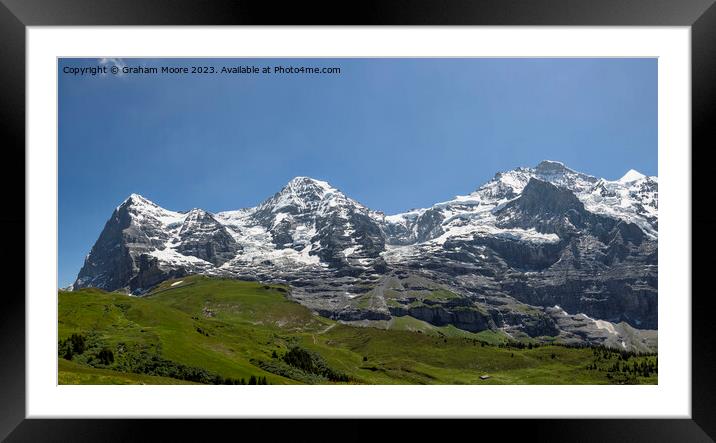 Eiger Monch Jungfrau pan Framed Mounted Print by Graham Moore