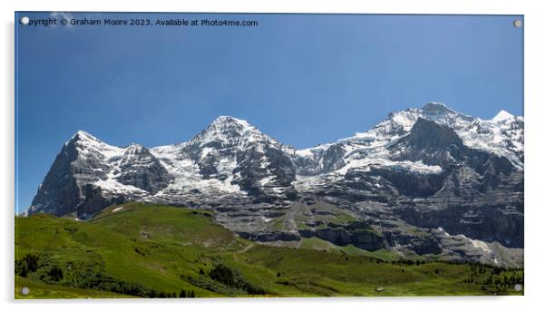 Eiger Monch Jungfrau pan Acrylic by Graham Moore