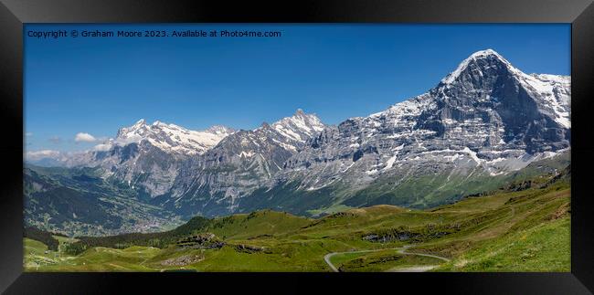 Eiger Schreckhorn and Wetterhorn Framed Print by Graham Moore